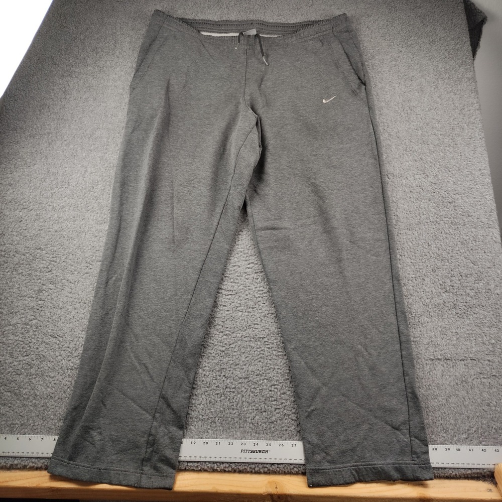 VTG Nike Sweatpants Mens 2XL XXL Grey Fleece Lined Pockets Y2K Baggy